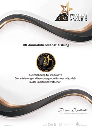 IDA Unternehmens-Urkunde – Auszeichnung für innovative Dienstleistung