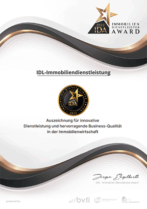 IDA Unternehmens-Urkunde – Auszeichnung für innovative Dienstleistung